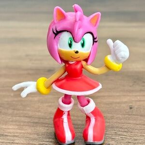 SEGA Sonic The Hedgehog Pink AMY ROSE 2.5" Mini Figure Toy Thumbs Up Cake Topper